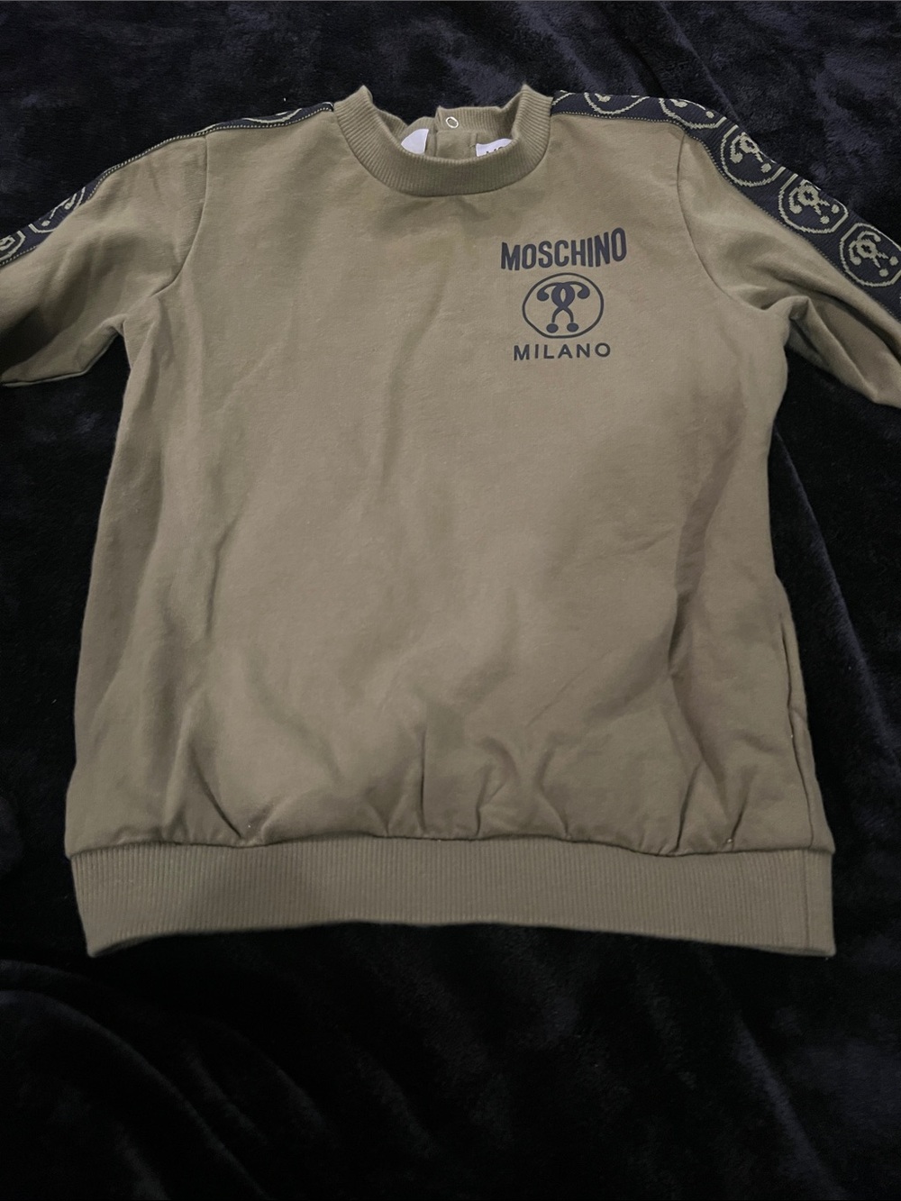 Moschino Kids Olive Logo Crewneck Sweatshirt